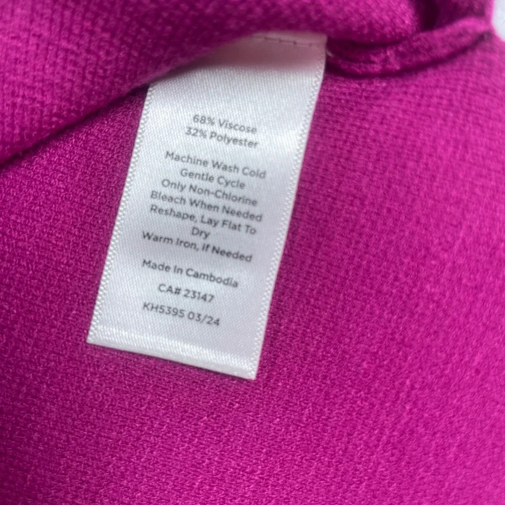 Talbots Womens Magenta Pink Sleeveless Turtleneck Knit Sweater Top Size M